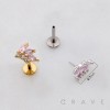 MULTI MARQUISE BRANCH ARCH ROUND BEZEL THREADLESS (PUSH IN) 316L SURGICAL STEEL LABRET SET